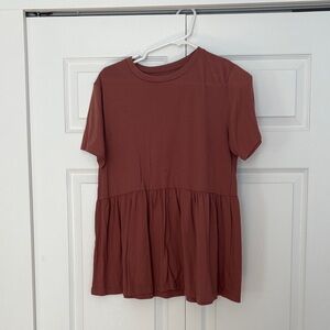 American Eagle Outfitters Rust Peplum Blouse